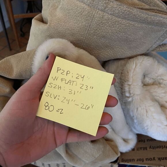 Vintage St. John's Bay Nubuck Leather Shearling Hooded Parka Jacket, Women's M - Picture 9 of 10